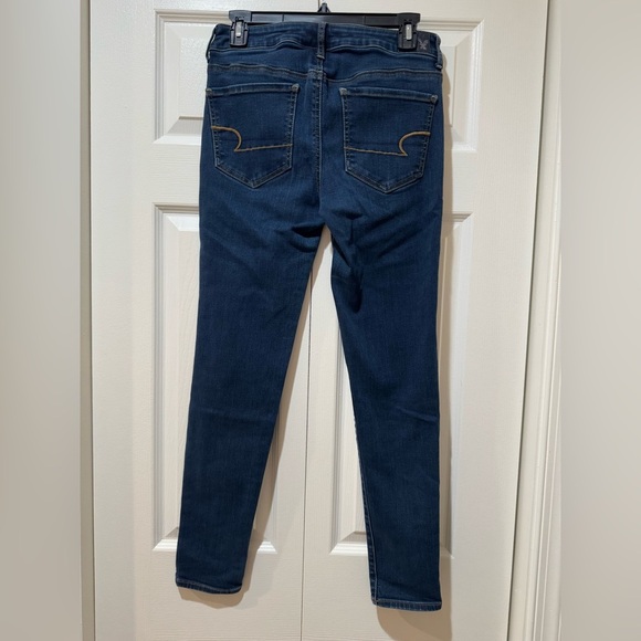 American Eagle Blue Denim Women's super stretch skinny Jeggings. Size 10. VGUC - Picture 2 of 13